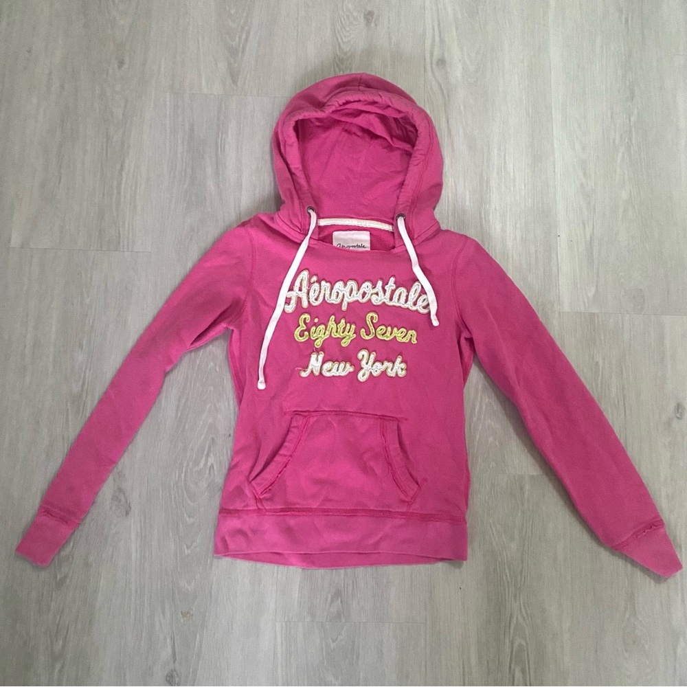Aeropostale Eighty-Seven Hoodie Sweat Shirt Pink Medium Women